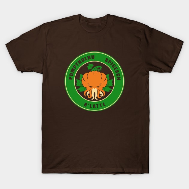 Pumpthulhu (coffee logo parody colorful version) T-Shirt by StudioBliz